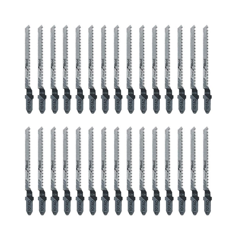 TAROSE 30-Piece T101AO 3-1/4 Inch 20 TPI Assorted T-Shank Scrolling Jig Saw Blades Set for Clean Cutting Wood - Image 2